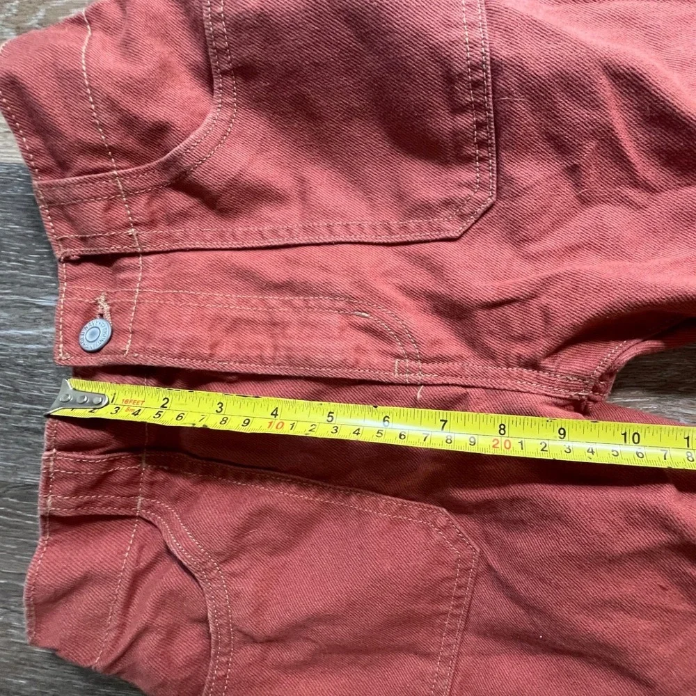 Old Navy Baggy Wide Leg Pants Girls XL 12 Rust Orange High Rise Built-In Tough